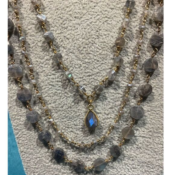 Vintage Rachel Reinhardt Labradorite Layered Necklace - Picture 2 of 6